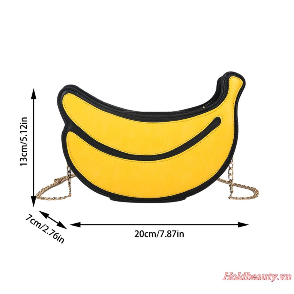 Dễ Thương Chuối Đeo Ngang Túi Nữ Hợp Thời Trang Dây Xích Mini Di Động Túi Điện Thoại Ví Túi Xách Đi Biển