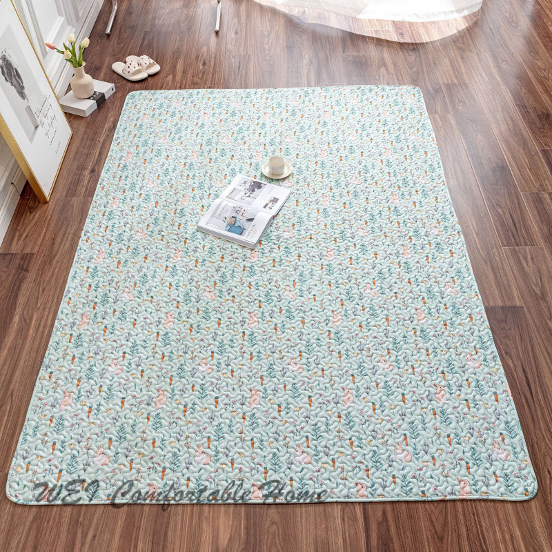 Thảm cotton Twill nguyên chất chống trượt cho phòng ngủ, phòng trẻ em
