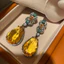 Handmade Hàn Quốc Phong Cách Mới Thời Trang Zircon Nhẹ Sang Trọng Bông Tai Thanh Lịch Bán Buôn