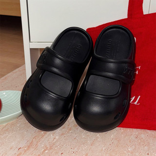XIXITIAO Giày Sandal Mary Jane Nữ Đế Dày Eva Thoải Mái Tăng Chiều Cao, Kiểu Dáng Mùa Hè Có Khóa Dán