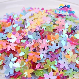 30g Kim Sa Hoa Mai 3D Lõm 10mm Màu Sữa Cừ Đính Kết Trang Phục, Làm Phụ Kiện Thời Trang