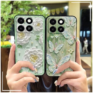 Ốp điện thoại ZTE Blade A35/A55, TPU mềm, chống va đập, bền, chống bụi, thiết kế hoạt hình hoa