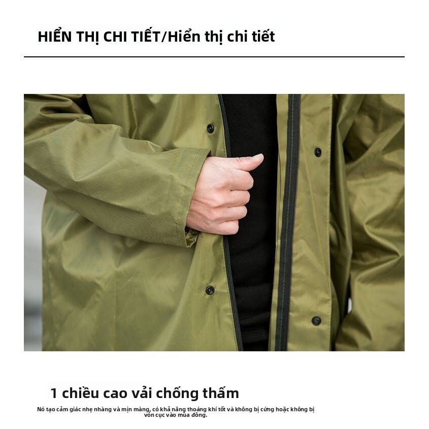 Vải Oxford dày Áo Mưa DÂY KÉO NAM NỮ vải Da Cá cao cấp có nút bấm chống thấm đủ màu đủ size Người Lớn