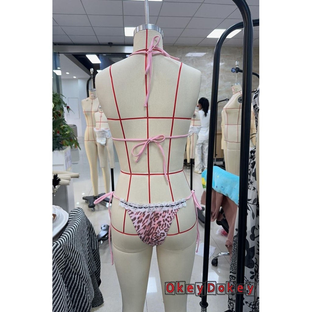 OKDK-Bộ Bikini 2 chiếc dành cho nữ. Áo ngực in hình lá kèm quần đùi - Đồ bơisummerwear cho kỳ nghỉ