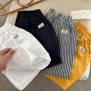 Quần short sọc co giãn mùa hè cho bé trai và bé gái, quần năm điểm, mặc thường ngày