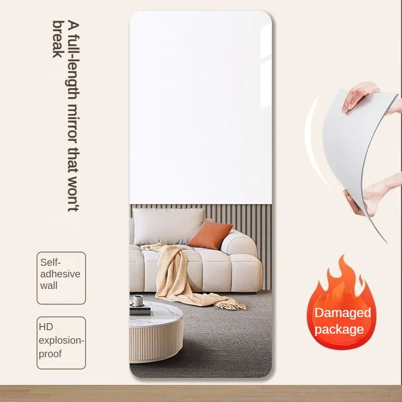 Acrylic Mềm Gương Treo Tường Tự Dính Full-Body Gương Tủ Quần Áo Gương An Toàn Chống Cháy Nổ Nhà Ký Túc Xá
