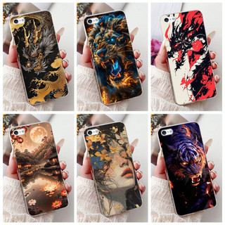 Dành Cho iPhone 5 5s SE (2016) 4 4s Mới Thoáng Mát Tranh Rồng Silicon Mềm TPU Vỏ Điện Thoại