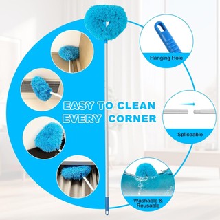 Quạt Trần Bụi Có Thể Tái Sử Dụng Quạt Trần Microfiber Quạt Bụi Có Thể Tháo Rời Duster Với Cực Nối Dài Điều Chỉnh 33 cm Đến 126 cm Để Vệ Sinh Tường Giá Sách Cửa Nội Thất có thể điều chỉnh