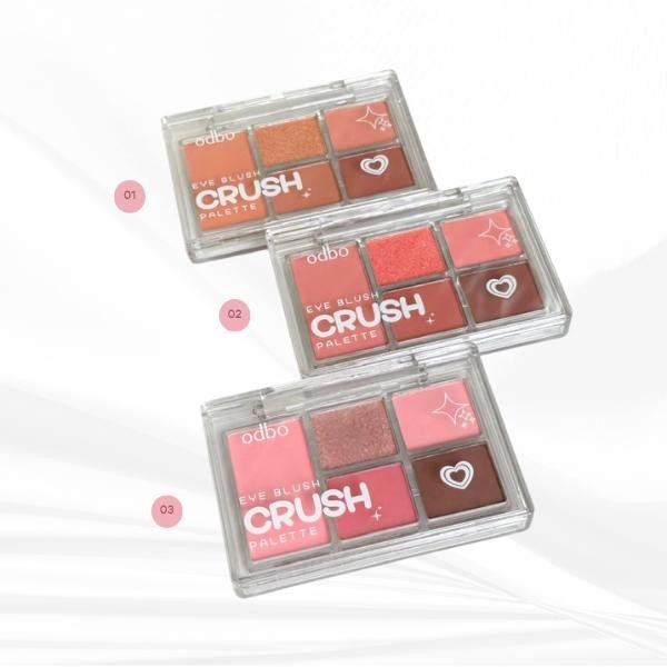 Phấn Mắt Kèm Má Hồng ODBO ODS04  5 Ô Eye Blush Crush Palette Mịn Lì Lâu Trôi Màu Chuẩn Nội Địa Thái Lan 6g