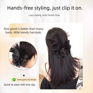 Tóc Bun Kẹp Làm Từ Lông Tơ Tổng Hợp, Dành Cho Tóc Thật Hoặc Là Tóc Giả Tự Nhiên