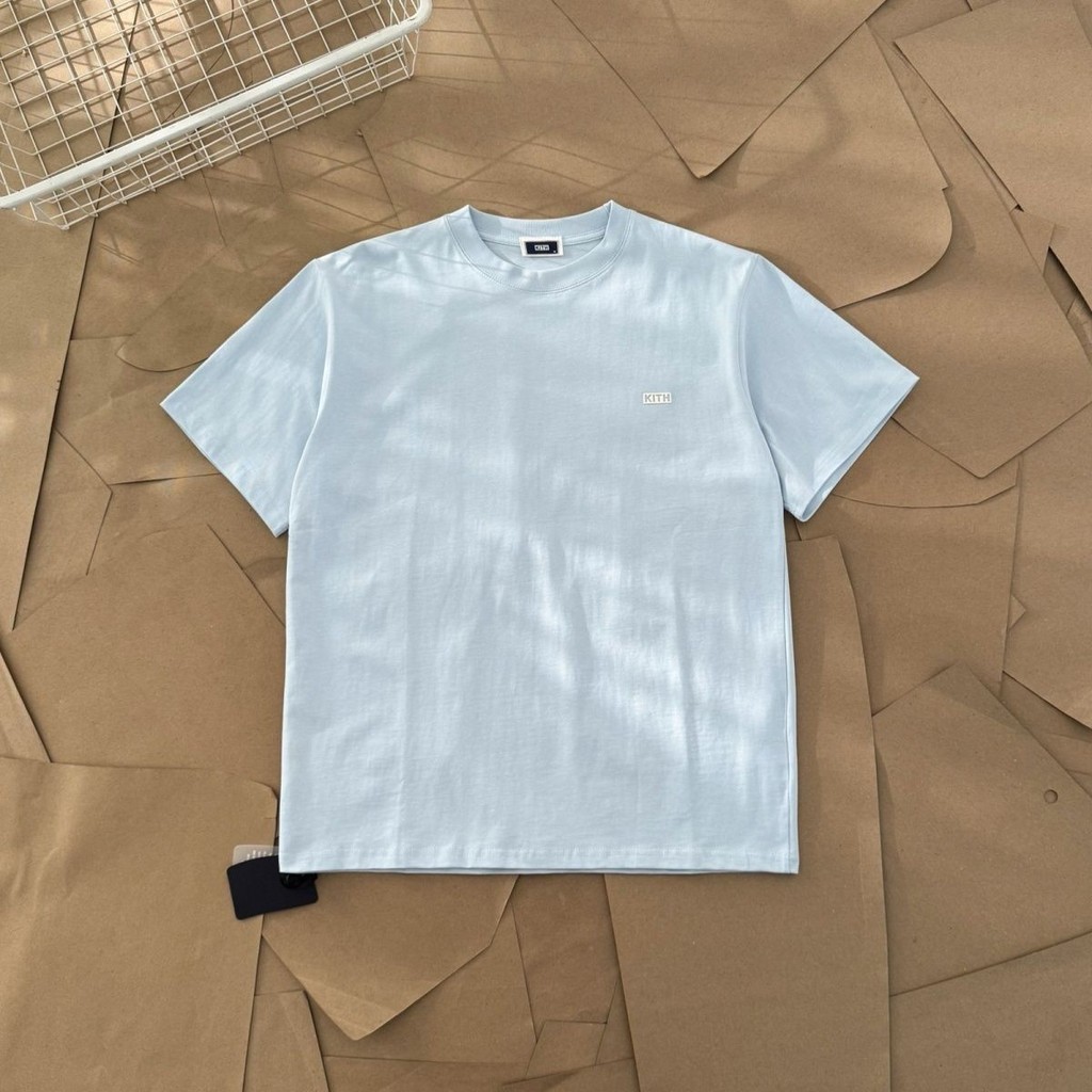KITH Đổ Xô logo Mỹ Áo Thun Tay Ngắn Cotton Nguyên Chất Mùa Hè Rời Nam Nữ Thường Ngày Phù Hợp Với