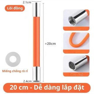 Ống nối vòi nước linh hoạt xoay 360 độ nước chảy thành dòng, Vòi nước dài 20/30/50cm tặng kèm nối đa năng MAISON