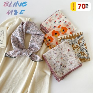 100% Cotton Nhỏ Vuông Khăn Retro Văn Học Nhỏ Khăn Lụa Nữ Xuân Hè Tươi Trang Trí Cổ Ấm Màu Đỏ Thời Trang Cổ Khăn In Hình Chống Nắng