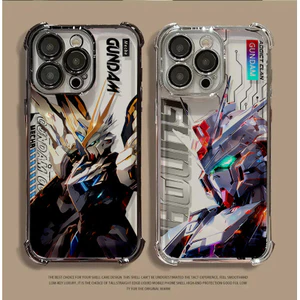 Ốp Lưng Cho Redmi Note 14 5G 13 PRO 12 4G 11 10 PRO 11S 10S 9S 9 Vỏ Điện Thoại Túi Khí EVA Anime Gundam Mạ Trong Suốt Mềm Chống Rơi Mạ Điện