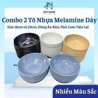 [Giá Xưởng] Combo 2 Tô Nhựa Nhiều Màu - Tô Nhựa Ăn Bún Phở Chất Liệu MELAMINE
