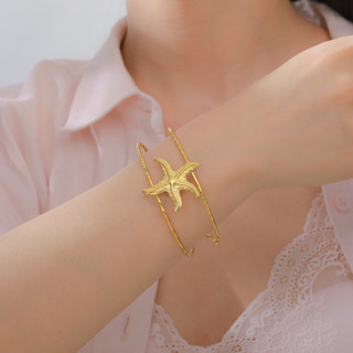 SKYRIM Gold Seastar Vòng tay có thể điều chỉnh bằng thép không gỉ Trang sức không gây dị ứng cho nữ Quà tặng