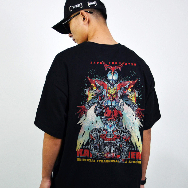 Kamen Rider Kamen Rider Joint Áo thun ngắn tay in hình dáng rộng mùa hè