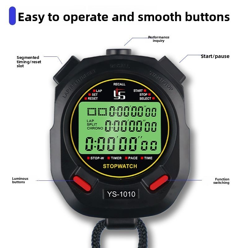 Đồng hồ bấm giờ chronograph kỹ thuật số cho huấn luyện thể thao và chạy ngoài trời