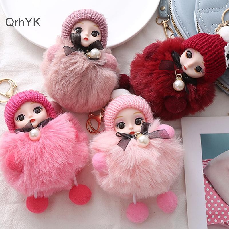 Nhà Máy Thời Trang Dễ Thương Sang Trọng Móc Khóa Giả Rex Mắt To Búp Bê Mặt Dây Chuyền Cho Túi Ô Tô Charm QrhYK