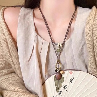 Mới Phong Cách Trung Quốc Vòng Cổ Tua Dài Bohemian Mặt Dây Chuyền Nữ Phụ Kiện