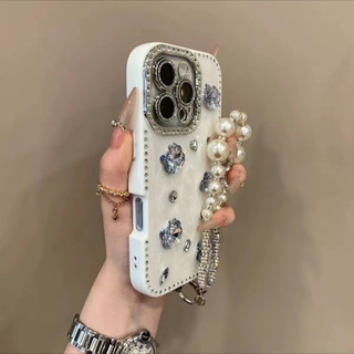 Ốp điện thoại mèo kem viền kim cương flash sang trọng bao gồm tất cả cho iPhone16 15 14 13 Pro Max chống sốc bảo vệ camera chống rơi bìa cứng