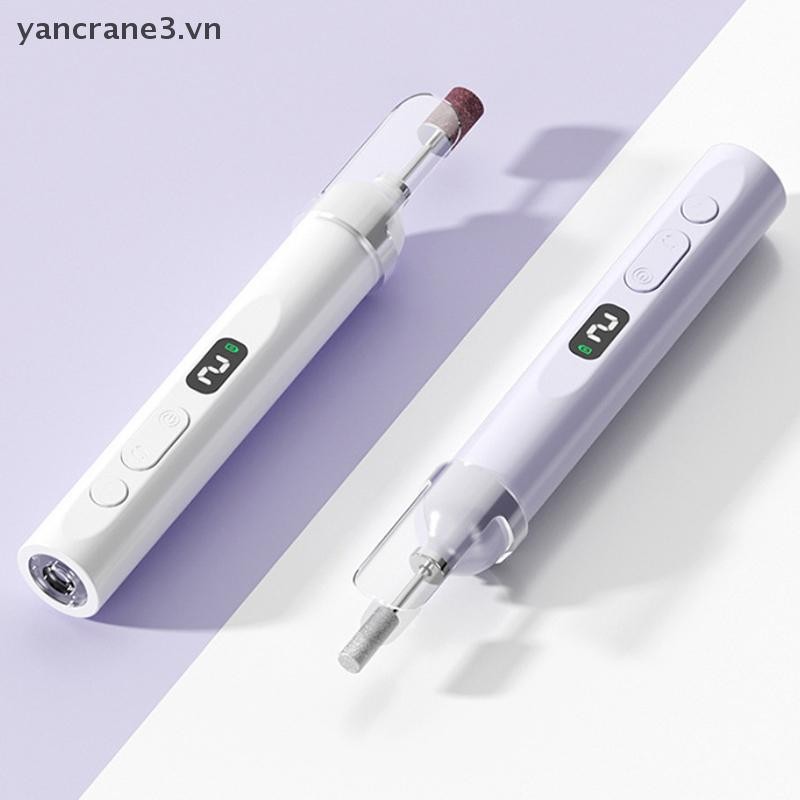 {YAN} Máy khoan móng tay điện 2 trong 1 có thể sạc lại Dụng cụ mài đèn móng tay Dụng cụ phay Bộ chà nhám móng tay đánh bóng mạnh mẽ {ya}