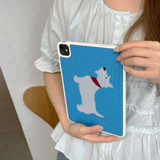 Vỏ cứng Acrylic Tuya Blue Puppy Cover cho Mini6 Mini7 A17Pro IPad 5 6 7 8 9 10 11 A16 Air 2 3 4 5 6 Air 11 M2 Pro10.5 10.2 "Pro11 2018 2020 2021 2022 M4 Pro13 2024 2025