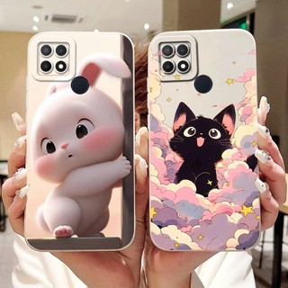 Dành Cho OPPO A15 A15S CPH2179 CPH2185 Vỏ Hoạt Hình Mèo Thỏ Dễ Thương Mới OppoA15 A15S Vỏ Điện Thoại Silicon Mềm Bảo Vệ Ống Kính