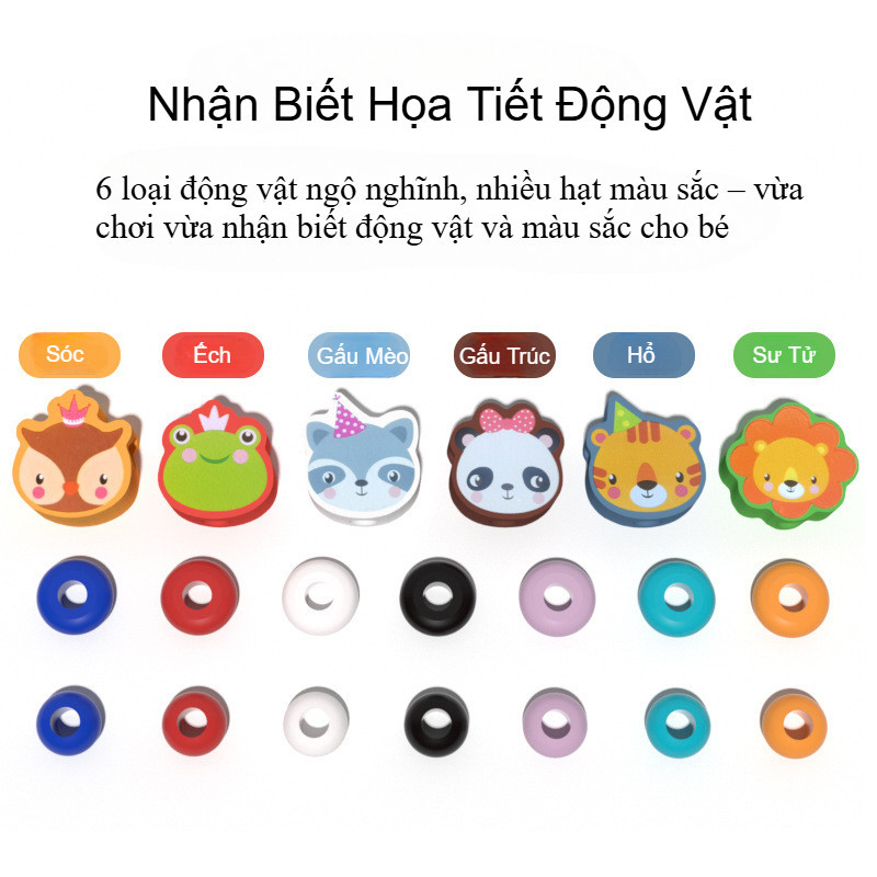 Đồ chơi hạt cuộn dây đa năng, Giáo dục sớm nhận biết màu sắc, Rèn luyện phối hợp tay mắt cho bé