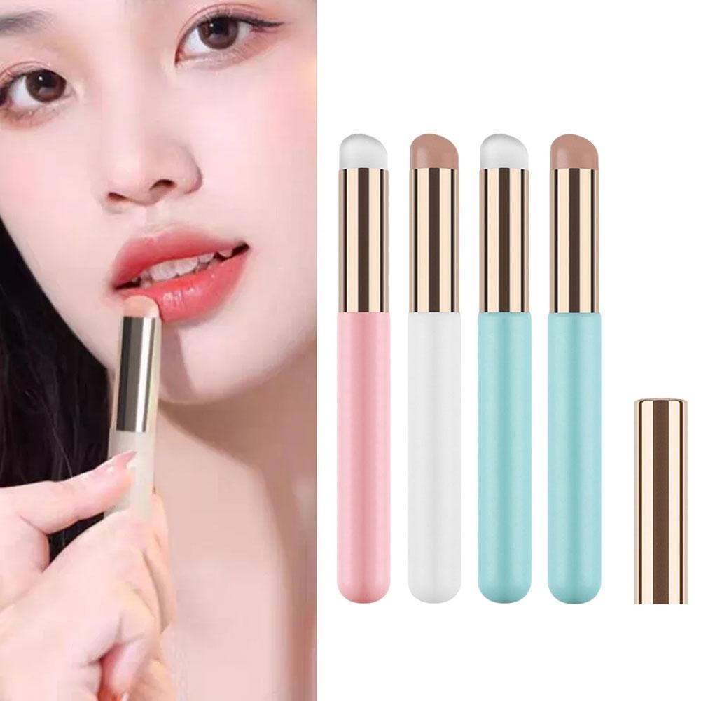 Bàn Chải Môi Silicon Có Nắp Góc Che Khuyết Điểm Bàn Chải Như Đầu Ngón Tay Q Son Môi Mềm Trang Điểm W1t8