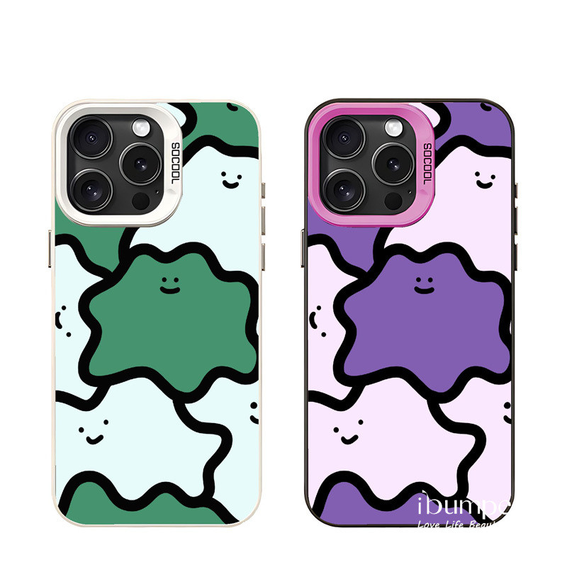 ibumpers Ốp Điện Thoại iPhone Hoạt Hình Dễ Thương Họa Tiết Đám Mây Cho IPhone 16 15 14 12 13 11 Pro Max Ốp Lưng IMD Cứng Và Nhẵn
