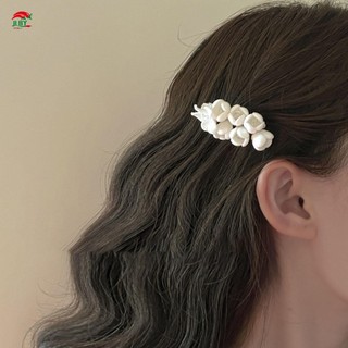 Vintage Pha Lê Kẹp Tóc Trắng Nguyên Chất Hoa Cao Cấp Kẹp Tóc Bên Cho Bé Gái Trang Trí Phụ Kiện Tóc
