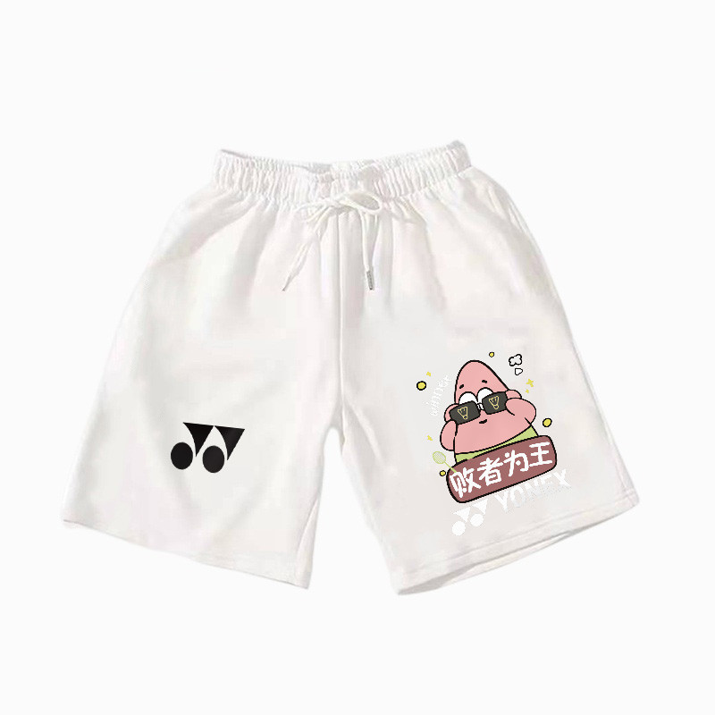 Quần short rộng rãi và thoải mái Yonex mùa hè mới vui nhộn in trang phục cặp đôi quần vợt trẻ em và quần short thể thao tập cầu lông
