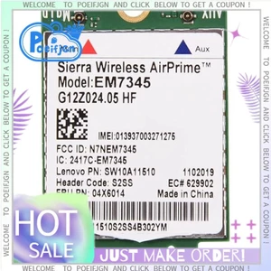 Card mạng, Mô-đun thẻ WWAN EM7345 4G LTE cho X250 X1C W550 T450 X240 T440 Hỗ trợ LTE / HSPA + / EMEA