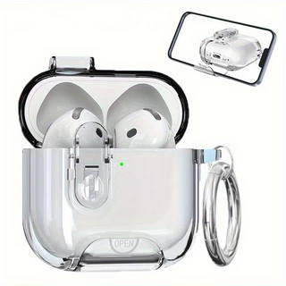 Kẹp khóa an toàn TPU Vỏ bảo vệ trong suốt cho Apple Airpods 4 ANC Switch Lock Thiết kế giá đỡ điện thoại Vỏ chống va chạm cho Airpods Pro2 Pro Vỏ trong suốt có khóa móc