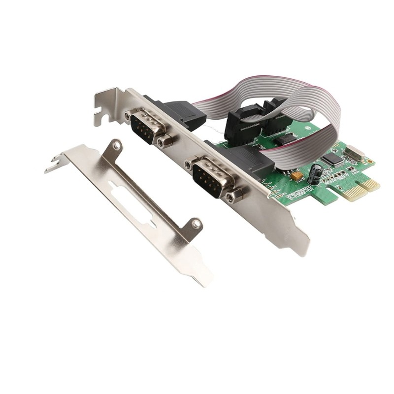 PCIE 2 Port Serial Expansion Card PCI for Express PCI-E to DB9 x2 RS232 COM Adap