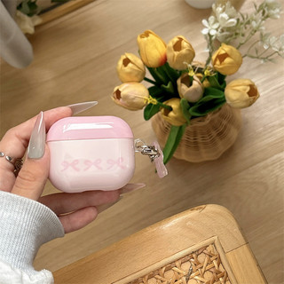 Dây buộc nơ màu hồng cho AirPods 1 / 2 3 Pro Pro2 Pro3 Airpod4 Bộ tai nghe Vỏ bảo vệ Bluetooth không dây AirPods pro2 Pro3 3 4 Vỏ bảo vệ tai nghe