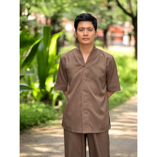 Set bà lai nam lụa hàn, pháp phục nam đi chùa