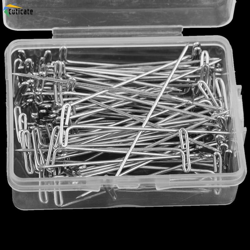 100 miếng ghim T kim loại để may đồ thủ công đan với tóc giả macrame 51