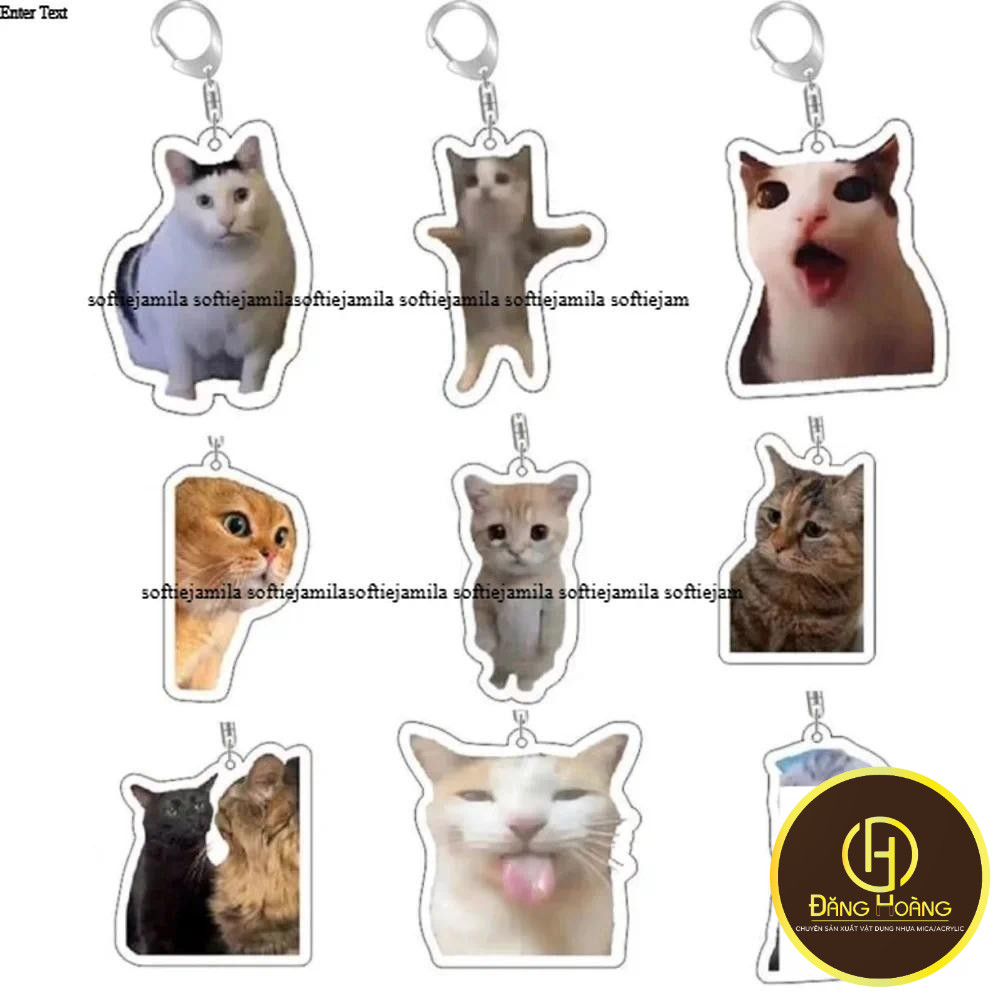 Rambling dê huh mèo Meme Keychain nhầm lẫn mèo memes mèo la hét với bàn ...