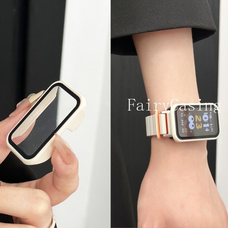 Ốp Lưng Cho Huawei Band 10 9 8 Kính Cường Lực Bảo Vệ Màn Hình PC Cứng Bảo Vệ Cản Cho Huawei Band 10 Phụ Kiện
