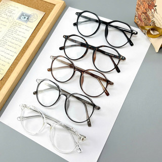 Kính giả cận nam nữ gọng da giác bản lề hợp kim cao cấp phong cách Hàn Quốc, chống tia UV 1029
