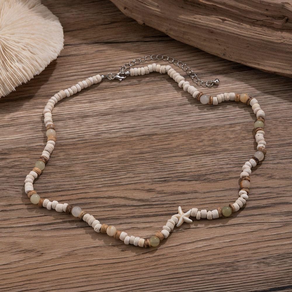 Vòng Cổ Ôm Dừa Bohemian Sao Biển Choker, Mùa Hè Đi Biển Lướt Sóng Tự Nhiên Nối Nam Xương Đòn Dây Chuyền Nam Quà Tặng