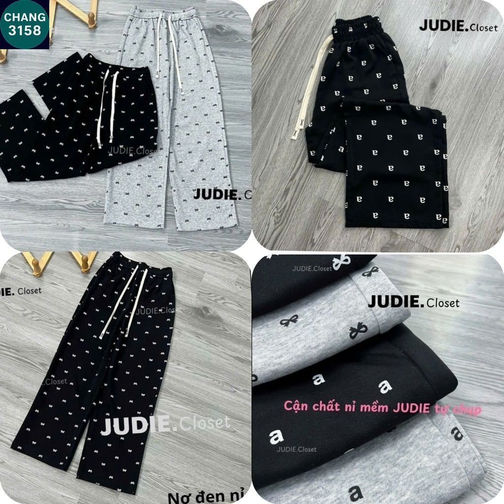 Quần Suông In Họa Tiết, Quần dài ống rộng cạp chun chất cotton mềm rủ mát lạnh-CHANG3158
