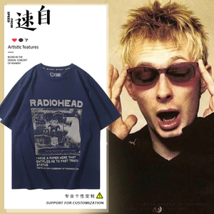 Radiohead Ban Nhạc Hàng Hóa Tay Ngắn Nam Nữ 2024 Phong Cách Mới Mùa Hè Phù Hợp Với Áo Thun Thời Trang