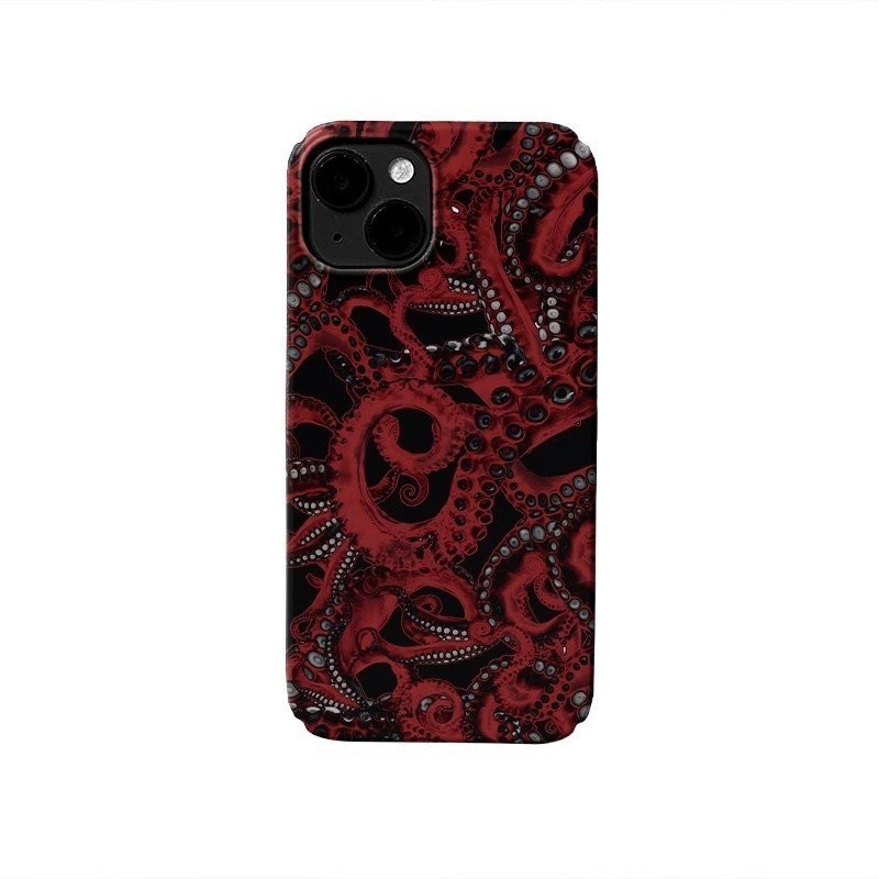 Ốp điện thoại QYJS hình bạch tuộc tương thích với iPhone 11 7 8 Plus 16 15 14 13 Pro Max 12 PRO X XS XR XS Max 14 15 16 PLUS, ốp cứng phim có vẻ ngoài cao cấp, phổ biến KAOD