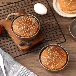 HA Thép Carbon Tròn Phô Mai Chảo Bánh Khuôn Chiên Không Khí Bánh Mì Khuôn Tart Giá Đỡ Pudding Thạch DIY Bánh Nướng Bánh Khuôn Chảo n