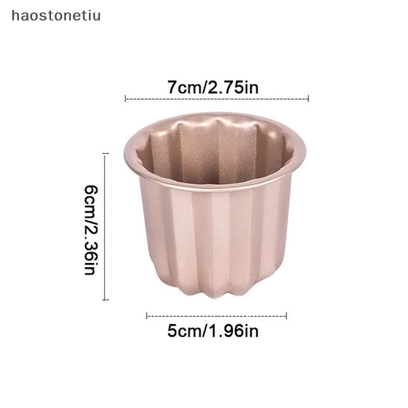 HA 6 Chiếc Bánh Canele Khuôn Nhỏ Chống Dính Chảo Canele Muffin Khuôn Cupcake Máy Nướng Bánh Chảo Thép Carbon Bánh Ngọt Khuôn Cupcake Giá Đỡ n