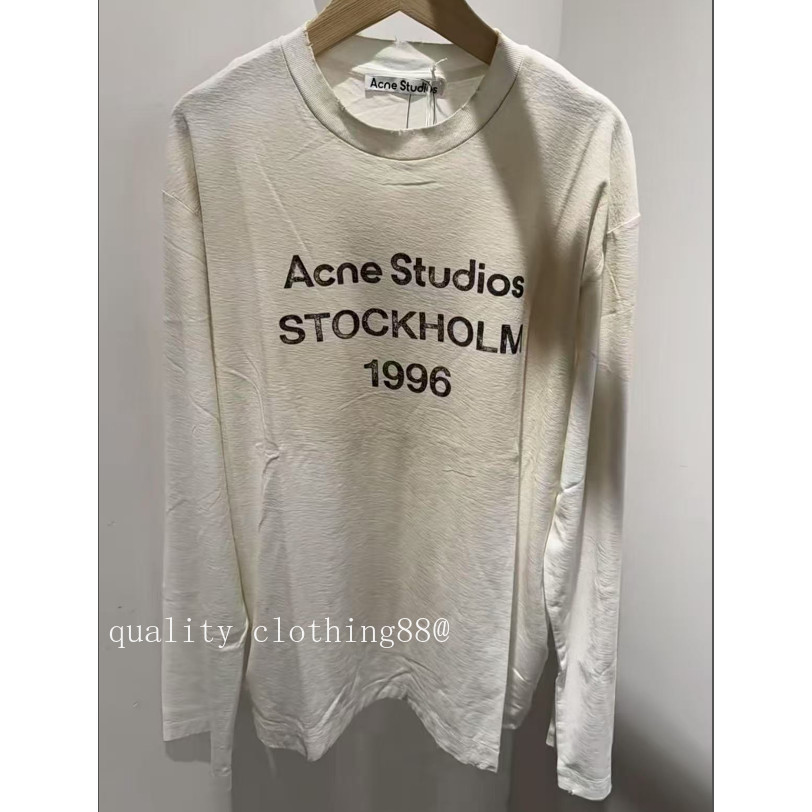 Chất lượng cao AC 25SS Phong cách Bắc Âu Nước Rửa Đau khổ 1996 Áo thun ngắn tay in chữ Unisex