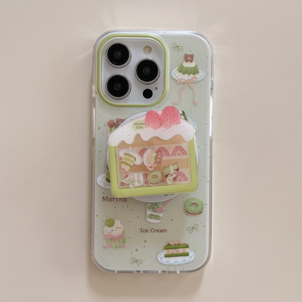 Ốp Lưng Cứng Tương Thích Với iPhone 13 13Pro 13ProMax 14 14Pro 14ProMax 15 15Pro 15ProMax 16 16Pro 16ProMax 17 17Pro 17ProMax Ốp Nam Châm Họa Tiết Bánh Tráng Miệng